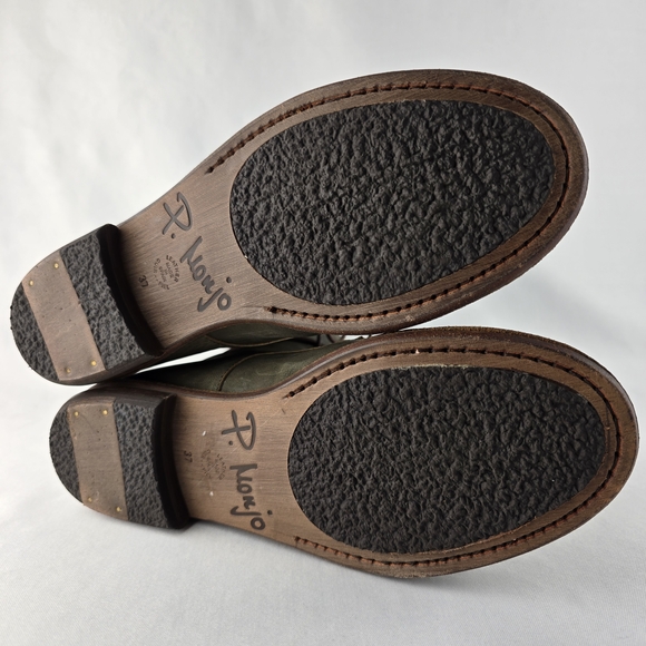 ​P. Monjo Baker 705 Women Olive Green Leather Lace Up Combat Boot Made Spain 37 - Picture 10 of 16